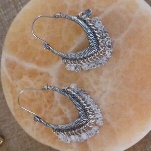 Vintage Large Silver Tone Earrings